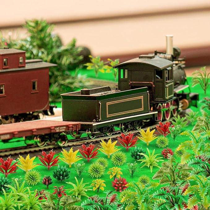 100pcs Mini Model Trees Miniature Plants Model Rainforest Railroad Miniature Basing Material Artificial mini Plants for DIY Crafts, Garden Scenery Railway Sand Architecture Building Model