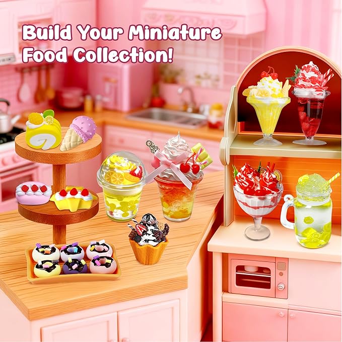 12-Piece Miniature Food Toy Making Set - DIY Tiny Play Food for Kids 5+ | Non-Edible, Pretend Kitchen Play for Little Chefs | Birthday Gifts and Party Favors to Spark Creativity and Imagination