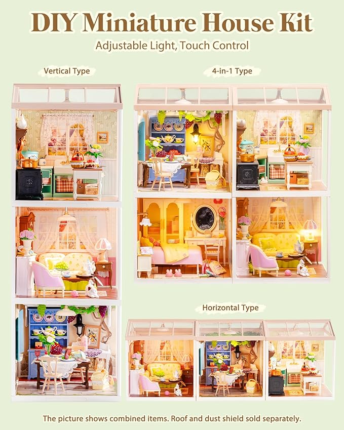 Rolife Super Creator Kits, Tiny House Building Blocks for Little Dolls, DIY Plastic Mini House Model Building Kits for Teens Aged 14+, DIY Crafts/Hobbies for Adults (Midsummer Dream Yard)