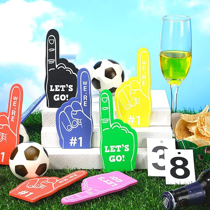 Sinmoe 24 Pcs Mini Foam Finger Baseball Fan Mini Foam Finger, We're #1 Sports Themed Party Supplies for Baseball Hockey Football Basketball Events Team Gifts(Multi Colors)