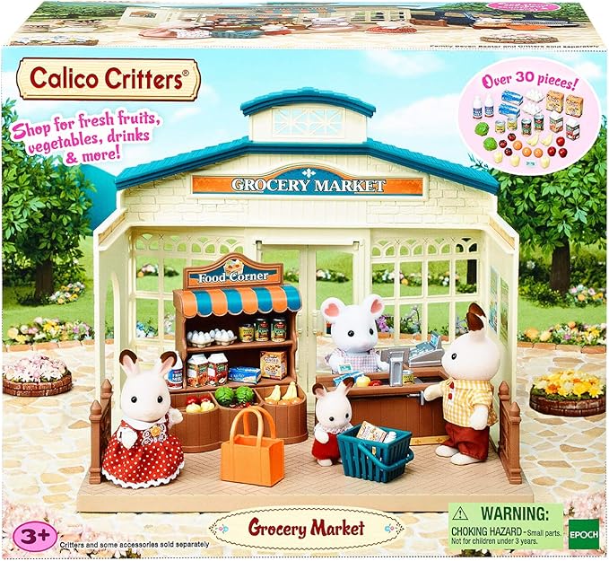 Calico Critters Grocery Market - Shop, Play, and Let Creativity Bloom!, Cream & Brown