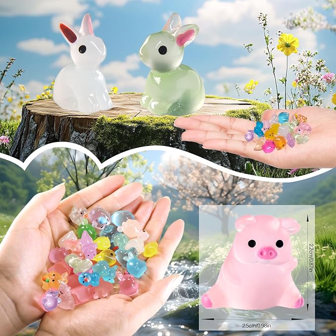 150pcs Mini Resin Animals, Mini Resin Figures for Fairy Garden Miniature Dollhouse Accessories Hide Crafts Decor Miniature Figurines