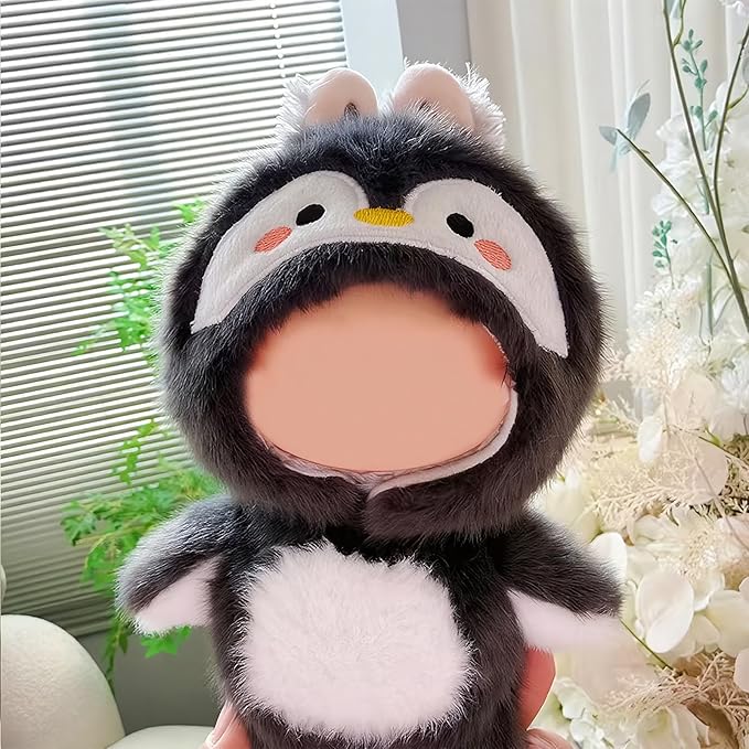 Clothes for LABUBU Doll (NO Doll), 2-Piece Cute Plush Penguin Outfits for LABUBU 17cm Dolls, Premium Accessories for LABUBU Unique Dress up