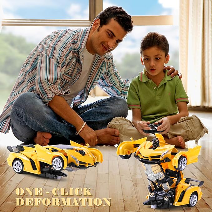Dolanus Remote Control Car - Transform Robot RC Cars Contains All Batteries: One-Button Deformation and 360 Degree Rotating Drifting, Present Christmas Birthday Gift for Boys/Girls