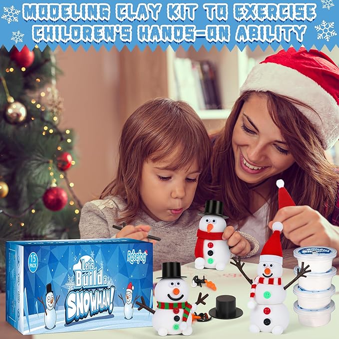 60 Pack Christmas Crafts, Christmas Snowman Presents Bulk, Build Your Snowman Kits, DIY Crafts Supplies for Kids, Party Favor for Girls and Boys, Christmas Stocking Stuffers for Kids