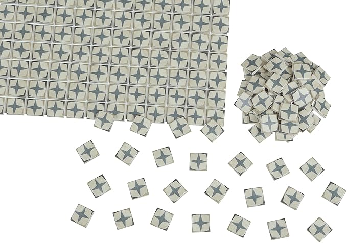 150 pcs, Dollhouse Flooring, 1:12 Scale Doll House Tiles, Miniature Checkerboard Floor, REDUCIO! (Vintage Star Tile)