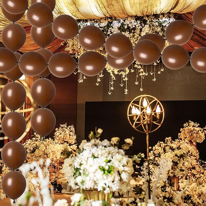 ADIDO EVA Link Balloons Brown 12 Inch Latex Quick Linkale Balloon 80 Pcs for Birthday, Halloween, Christmas, Party Festival Decorations