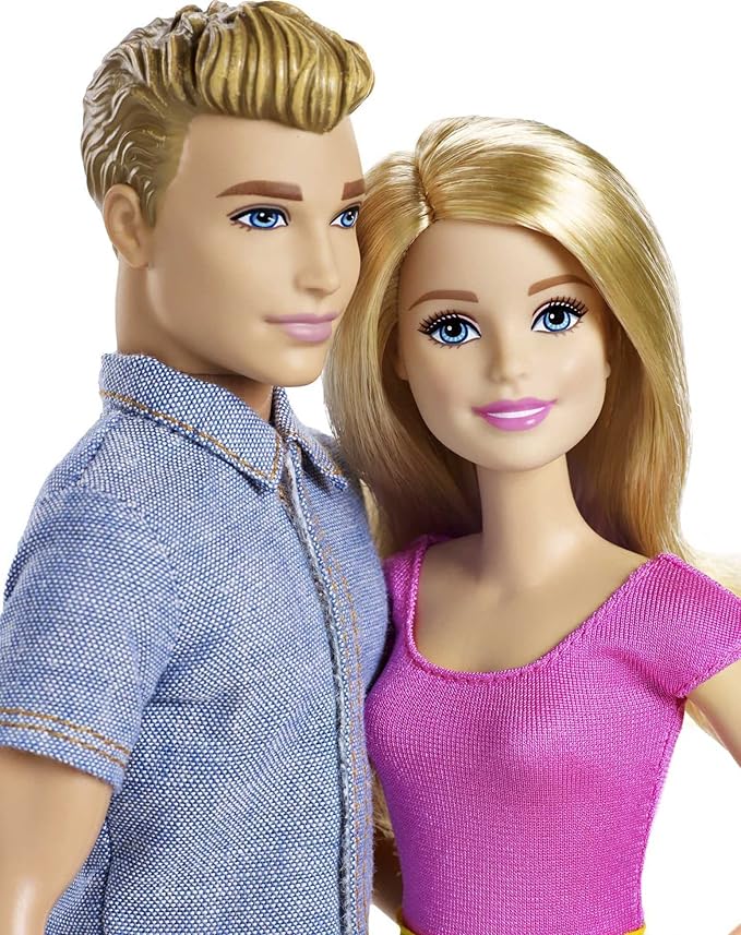 Barbie Dolls, Barbie and Ken Doll 2-Pack Featuring Blonde Hair and Bright Colorful Clothes, Kids Toys and Gifts (Amazon Exclusive)