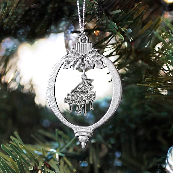 Inspired Silver - Piano - Silver Christmas Ornament - Unique Charm Christmas Tree Ornament - Holiday Hanging Decoration