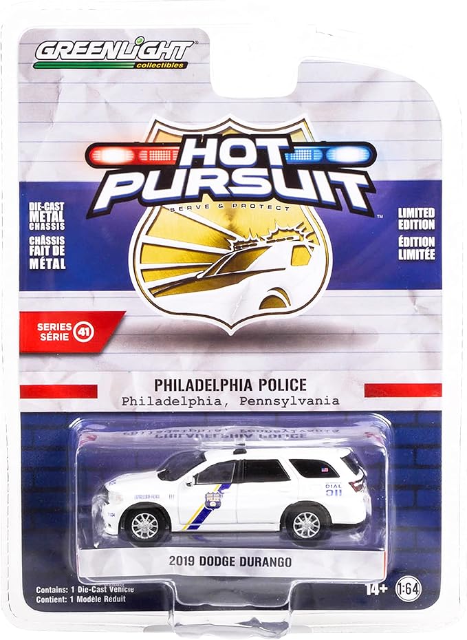 Toy Cars 2019 Durango Police White Philadelphia Police, Pennsylvania Hot Pursuit Series 41 1/64 Diecast Model Car by Greenlight 42990 E