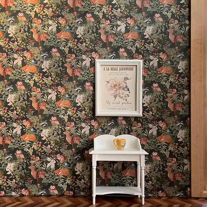 Miniature Dollhouse Accessories Wall Paper 37.8 * 14.2Inch - Wallpaper Self-Adhesive Fit for 1/12 1/6 Scale Decorative Stickers- Black