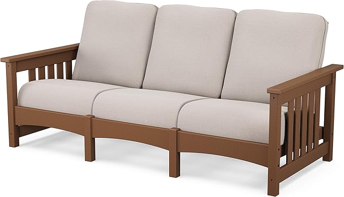 Mission Sofa (Teak/Dune Burlap)