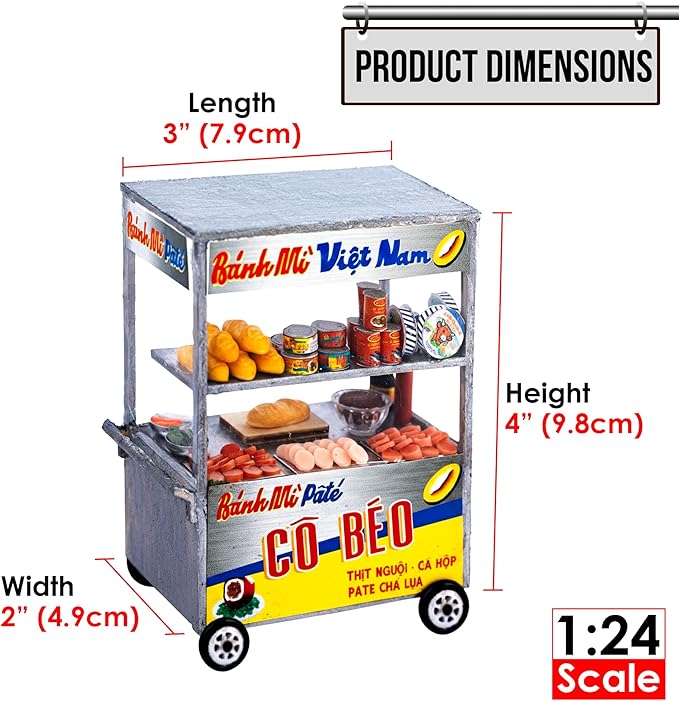 Vietnam DIY Miniature Kit - Asian Convenience Store, Noodle House, Bahn Mi Cart - Tiny Diorama Building Kits, Craft Hobby Gifts for Teens and Adults (Vintage Vietnamese Noodle Shop Kit)