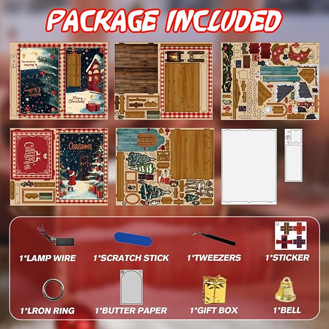 KERNOWO Book Nook Kit, DIY 3D Wooden Puzzles for Adults, Teens and Beginners, Miniature Tiny House Kit for Bookshelf Decor, Bookish Gifts for Family, Friends, Book Lovers (Snow Pavilion)