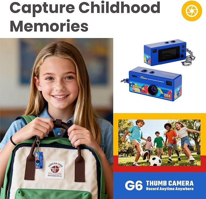 Mini Camera Keychain, 1984 Retro Portable Thumb Camera, Keychain Cameras