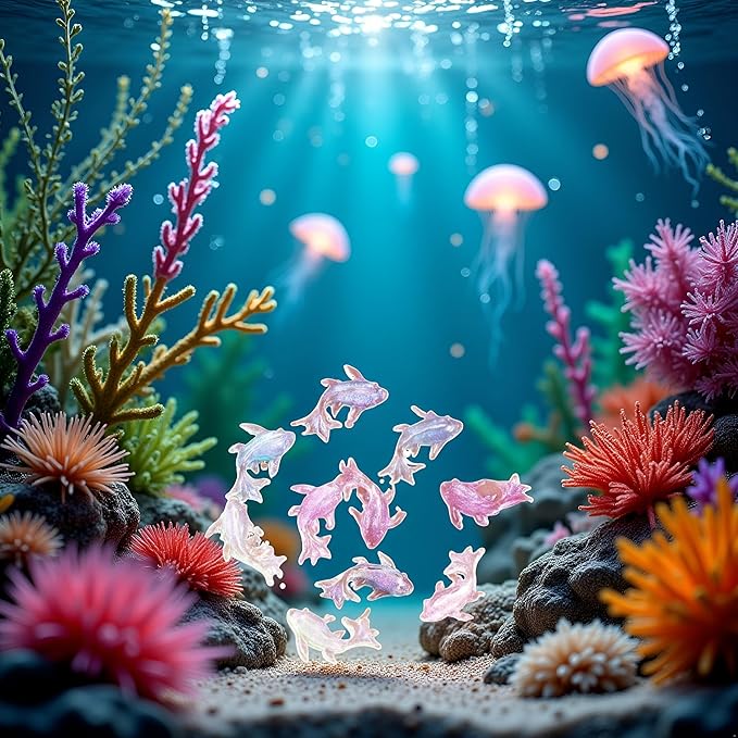 100Pcs Colorful Cute Mini Shiny Miniature Resin Goldfish Figurines, DIY Terrarium Crafts Ornament Accessories, Fairy Garden Accessories Ornament, Outdoor Decor
