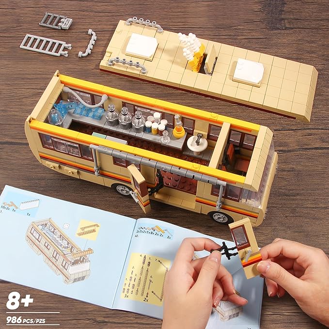 Rvs for Break Bad Building Set, Upgraded Creative Rvs Building Bricks Merchandise, Camper Van Building Set Toy for Boys Age 8-12