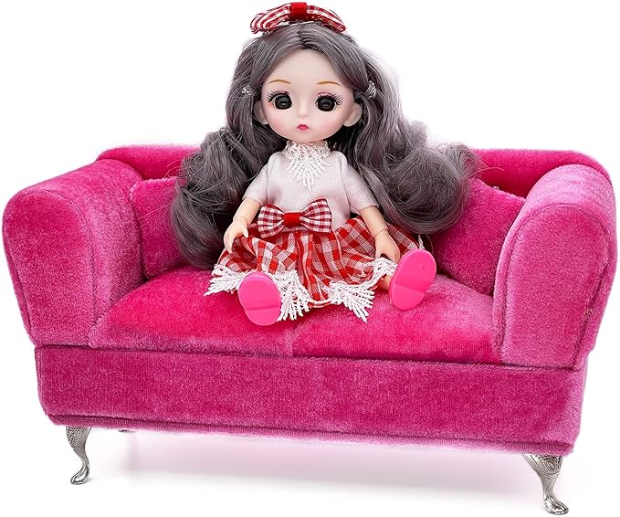 Yikko 1/6 Sofa Cushions for Dollhouse Living Room or Bedroom Decor, 12inch Dolls Accessories, Furniture for Blythe-Doll, Gift for Women Jewelry Box(K-S86)