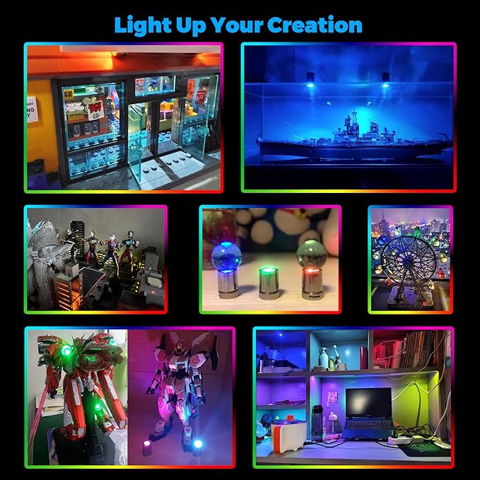 36 Pcs - Miniature Lights for Dollhouse,Miniature LED Lights for Handcraft,Mini Spot Light Battery Operated, Tiny Decoration Lights,LED for Balloons,Party Decoration (Multi-Color Changing)