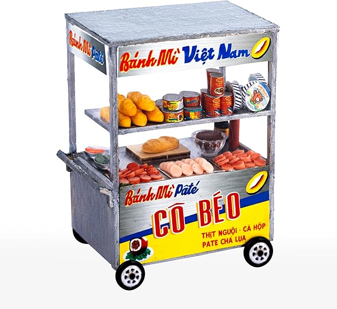 Vietnam DIY Miniature Kit - Asian Convenience Store, Noodle House, Bahn Mi Cart - Tiny Diorama Building Kits, Craft Hobby Gifts for Teens and Adults (Vintage Vietnamese Noodle Shop Kit)