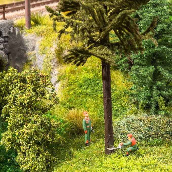 Warmtree 20 Pcs Static Grass Bushy Tufts Lowland Shrubs Scenery DIY Miniature for Train Landscape Railroad Scenery Sand Military Layout Model War Gaming Terrain (Autumn Green)