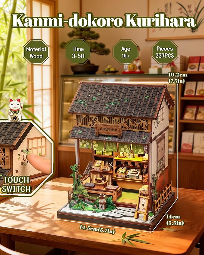 Book Nook Kit, DIY Miniature House Kits for Adult and Teens, Dollhouse Tiny Booknook Garden House Bookshelf, DIY Craft Gifts for Family and Friends