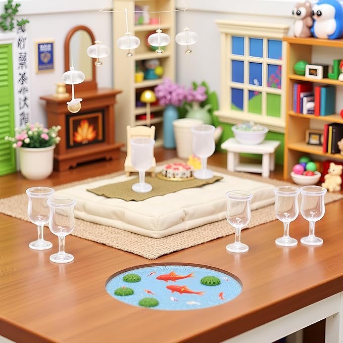 10Pcs Miniature Cup Lovely DIY Mini Goblet Model Play House Drinkware Toy, Dollhouse Accessories