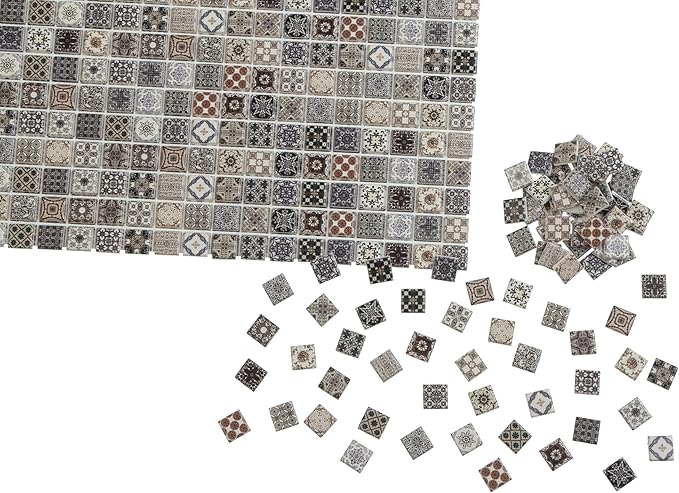300pcs Miniature Floor Tiles for Dollhouse 1:24 Scale, Gypsum Mosaic Decor Kit, REDUCIO!