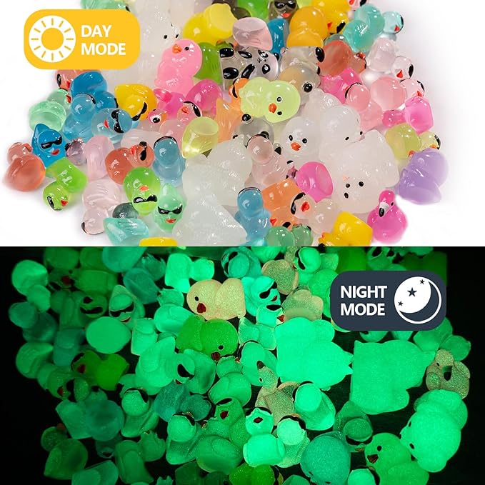 120PCS Mini Resin Animals Colorful Tiny Turtles Glow in Dark, Miniature Figures to Hide, Little Animal Toys Small Figurines for Decoration of Gardens, Parties, Miniature Landscapes