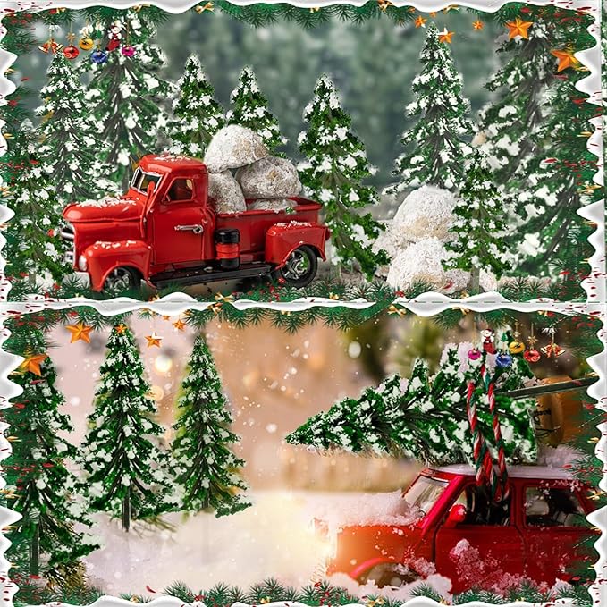 Warmtree 22PCS Mixed Scale Model Trees, Mini Snow Pine Model Trees 2-6 Inch, for Diorama Supplies Christmas Accessories Miniature Christmas Trees Micro Train Landscape Railway Sand Table