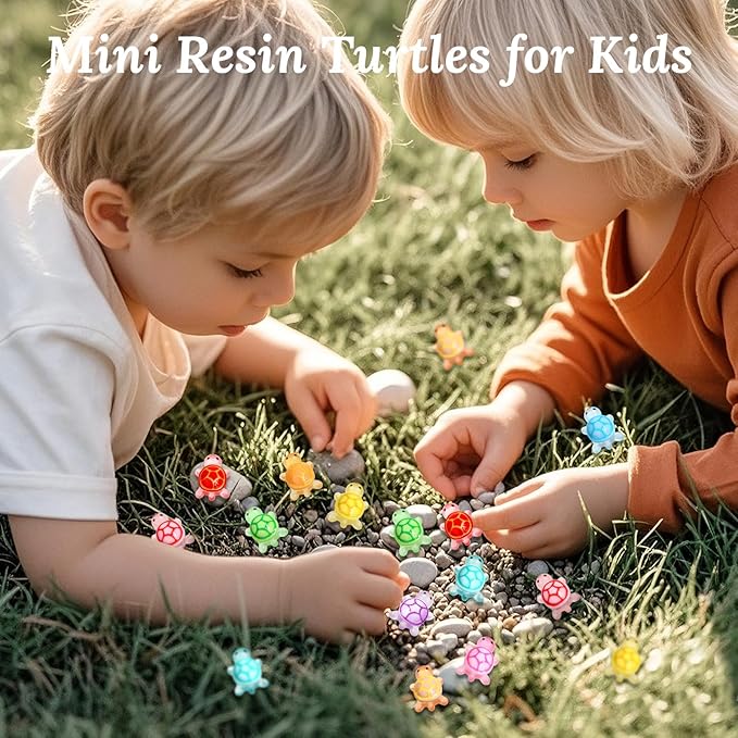 60 PCS Mini Resin Turtles, Luminous Miniature Turtle Figurines, Tiny Sea Turtle Animals Glow in The Dark for Dollhouse, Aquarium, Party Fillers, Cake Decorations, Fairy Garden Landscape