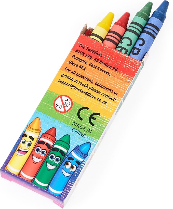 THE TWIDDLERS 144 Boxes of 4 Packs Mini Crayons in Bulk (Total 576) - School & Classroom Kids Coloring Activity, Crayon Party Favors for Kids & Toddlers, Goodie Party Bag Fillers, Restaurants