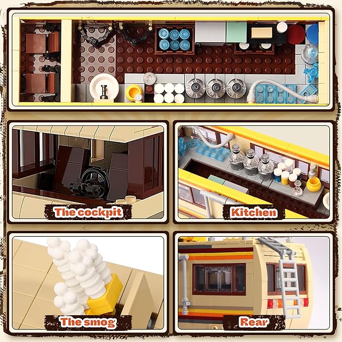 Rvs for Break Bad Building Set, Upgraded Creative Rvs Building Bricks Merchandise, Camper Van Building Set Toy for Boys Age 8-12