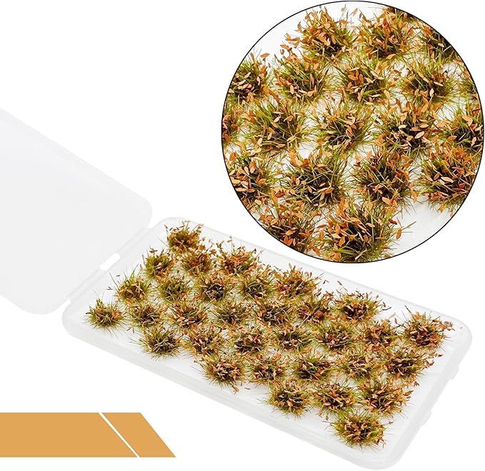 Cayway Miniature Grass Cluster, Static Grass Tuft Model Vegetation Groups for DIY Model Train Landscape Railroad Scenery Grass Tufts Flower (Yellow and Green)