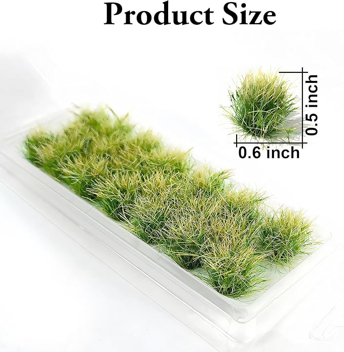 Warmtree 20 Pcs Static Grass Bushy Tufts Lowland Shrubs Scenery DIY Miniature for Train Landscape Railroad Scenery Sand Military Layout Model War Gaming Terrain (Autumn Green)