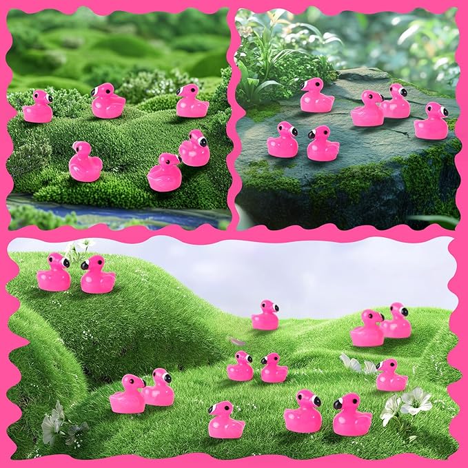 240PCS Mini Flamingo Resin Ducks Set Miniature Flamingo Gifts Tiny Animal Figurines Toy Bulk for Garden Decor DIY Craft Micro Landscape Fairy Party