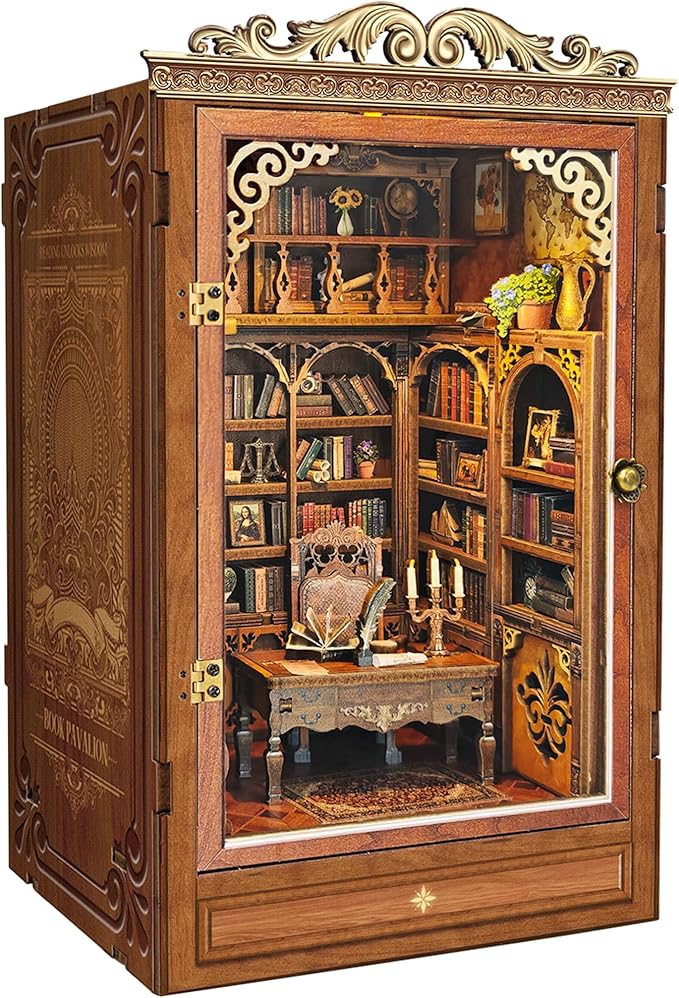 Book Nook Kit for Adults, Booknook DIY Miniature House Kit, Mini House Bookshelf Decor, Birthday Gift for Family, Friends - Time Book House