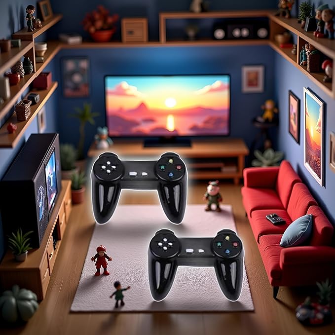 Black Dollhouse Model Gamepad Model Gamepad Dollhouse Wireless Game Controller Decoration 1:12 Decor Accessories