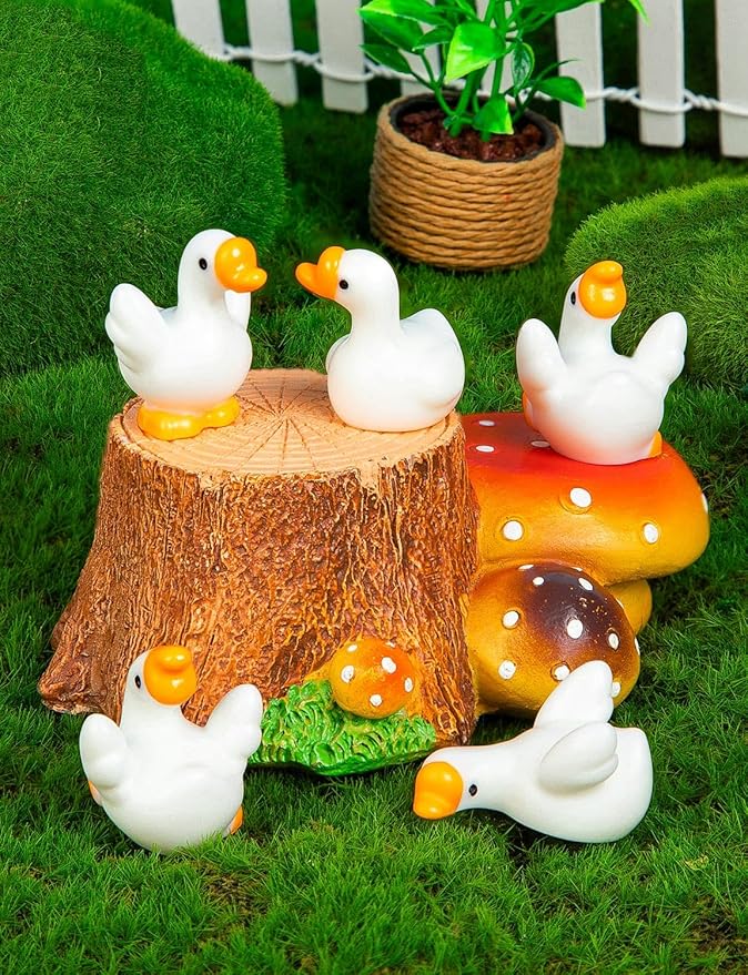 36pcs Mini Resin Goose Figurines, Tiny Animal Figurine Bulk, Small Desk Goose Decor for Garden Lawn Yard Micro Landscape Aquarium Potted Ornament DIY Craft ﻿