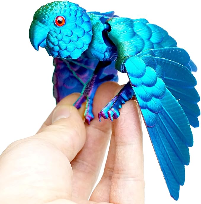 3D Print Parrot Figure, Bird with Wing,Movable Joints, Home Office Decor,Interesting Toys for Autism/ADHD,Festival Gifts toco,Fidget Toys, Executive Desk Animals Toy