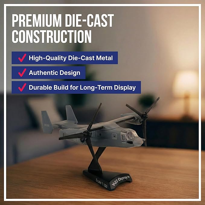 Daron Worldwide Trading V-22 Osprey Vehicle (1:150 Scale), Black