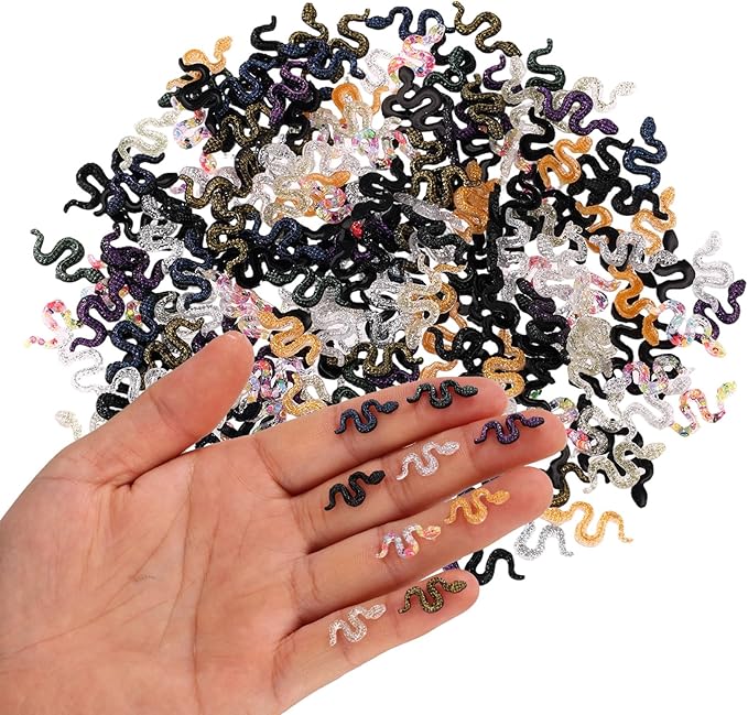 210pcs Mini Resin Snakes, 9 Colors Miniature Resin Animal Figurines Tiny Fake Snakes for Dollhouse Fairy Garden Micro Landscape DIY Crafts & Decoration Supplies