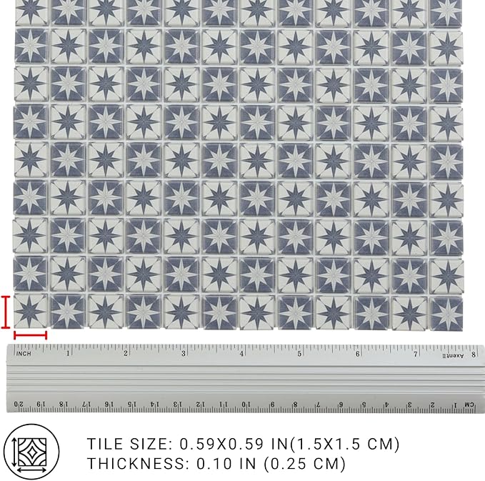 150 pcs, Dollhouse Flooring, 1:12 Scale Doll House Tiles, Miniature Checkerboard Floor, REDUCIO! (Starfall Mosaic)