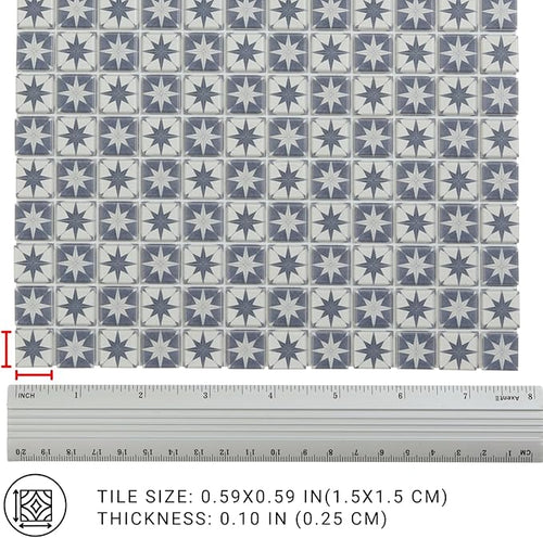 150 pcs, Dollhouse Flooring, 1:12 Scale Doll House Tiles, Miniature Checkerboard Floor, REDUCIO! (Starfall Mosaic)
