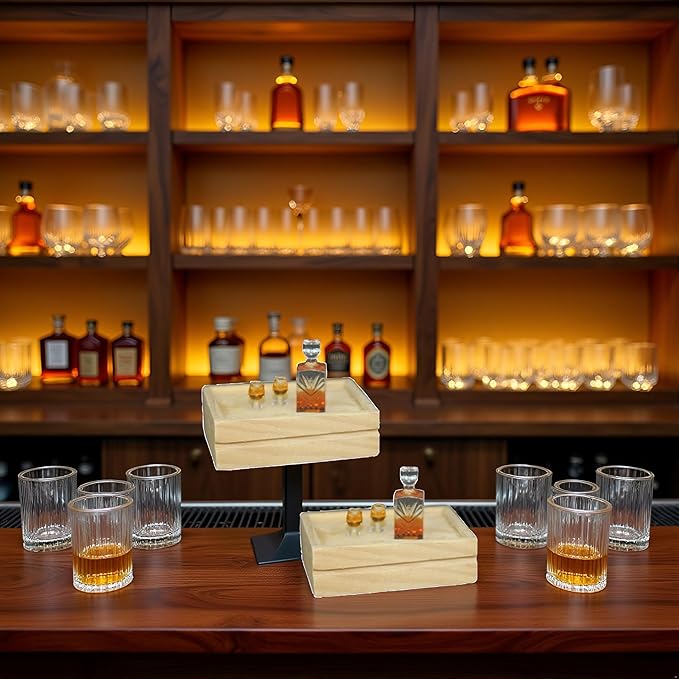 2 Set of Exquisite Mini Whiskey Wine Bottle Bar Model,1:12 Scale Dollhouse Miniature Accessories,Verisimilitude Mini Whiskey Wine Decoration Convenient and Nice,Décor Dollhouse Accessories（No Tray）