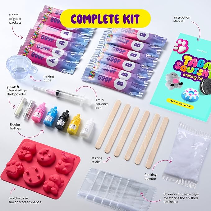 Taba Squishy Making Kit for Kids - Kids Crafts - 6 7 8 9 10 11 12 Year Old Girl Birthday Gift Squishies Craft Kits - Arts and Crafts for Kid for 8-12 - Toys for Girls Ages 5-7