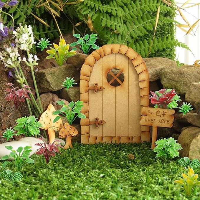 FOIMAS 100pcs Miniature Plant Set - Mini Trees, Flowers, Shrubs for Fairy Garden, Diorama, Train Scenery, Sand Architecture Model Craft Supply