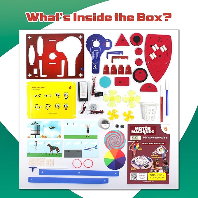 Butterfly EduFields 100+ STEM Toys for Ages 8-13 Boys Girls | STEM Projects kit for Kids 6 7 8 9 10 12 Years | Motor Machines - Robotics & Engineering Toys | Gifts for Smart Kids