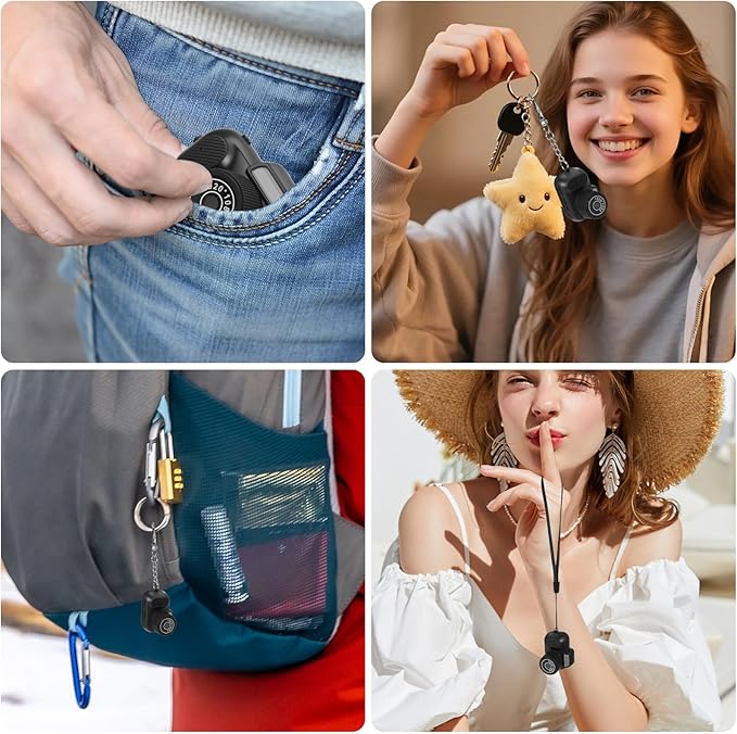 Mini Keychain Camera, FHD 1080p 8MP Mini Digital Camera with 32GB SD Card, 0.96" HD Display, 100 Mins Battery Life for Travel Recording Birthday Gifts (Retro, Black)