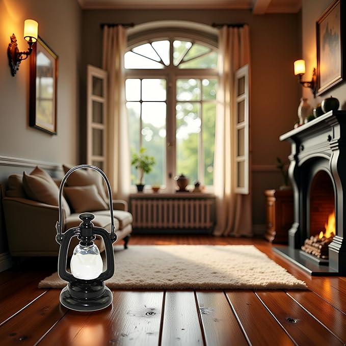 Black Decoration Accessories, 1:12 Dollhouse Miniature Scene Model Hurricane Lantern Play, Accessories (23 x 43 mm),Decorations,This Product is not Suitable for Children Under 12